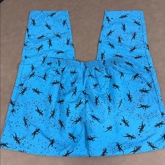 Gecko Hawaii NWT Bright Blue Wave 90s Forever Beach Nylon Pants Size Large - Picture 8 of 9